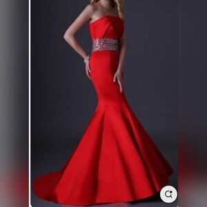 Grace Karin Red Strapless Prom Dress